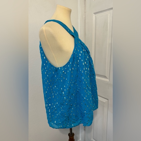 LILLY PULITZER Rori Halter Top Cumulus Blue Metallic Dressy Preppy NWT XL *FLAW - Picture 4 of 12